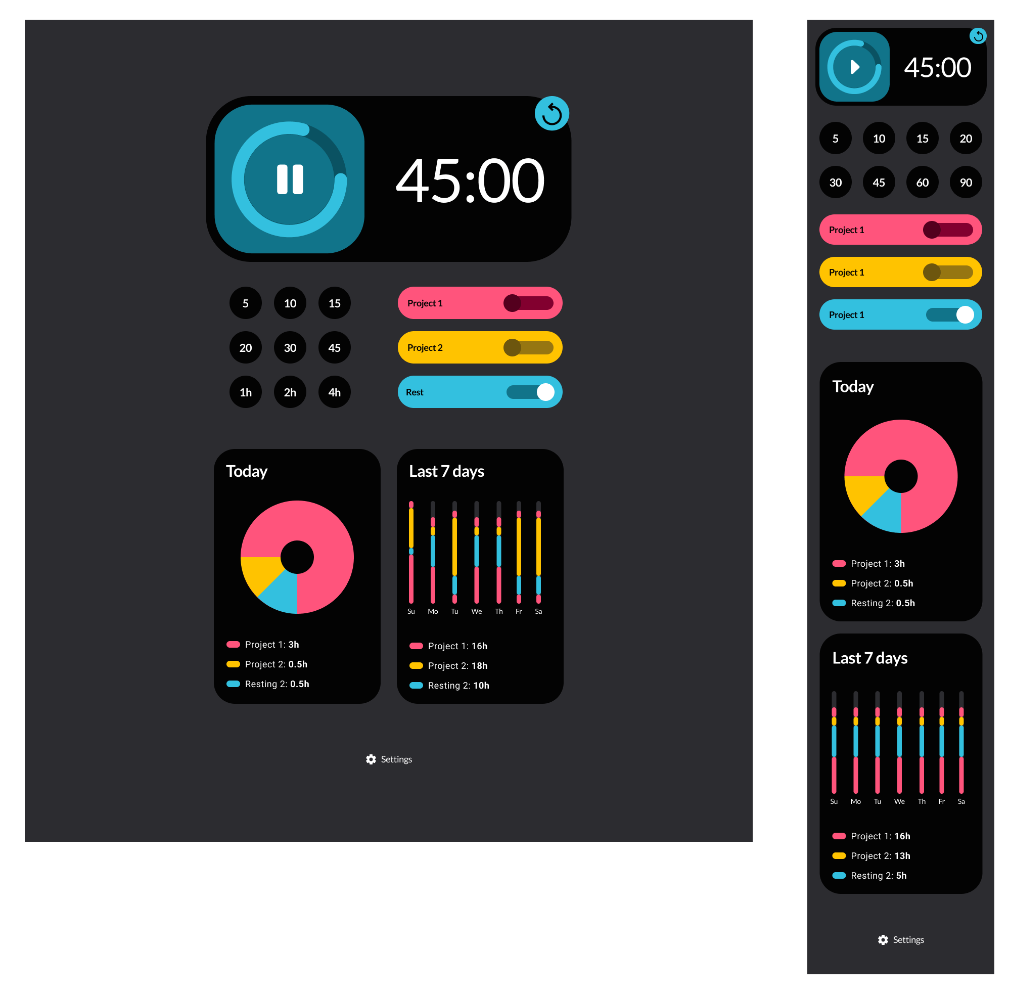 Timer design mockup